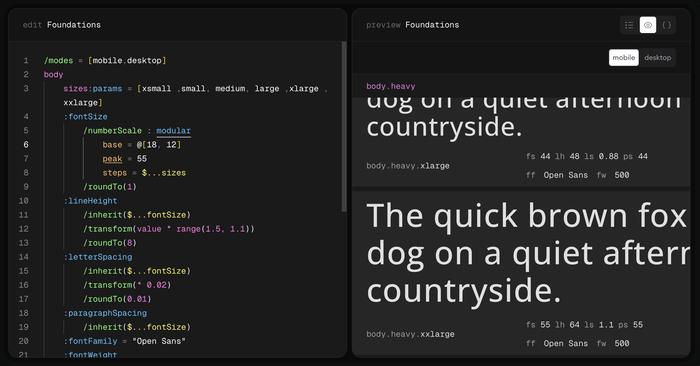 Systematically product interface